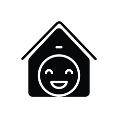 Black solid icon for satisfaction 