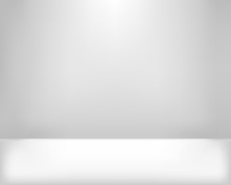 White background with gray gradient, interior, studio room. Abstract white gray gradient display products backgrounds. © diluck