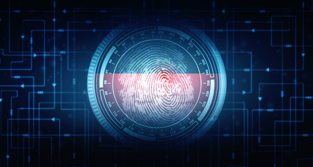 Fingerprint Scanning Technology Concept 2d Illustration