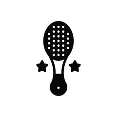 Black solid icon for baby brush