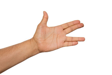 Live long and prosper Vulcan greeting salute famous gesture from fictional character.