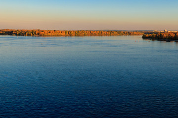 Fototapeta premium View on the river Dnieper on autumn