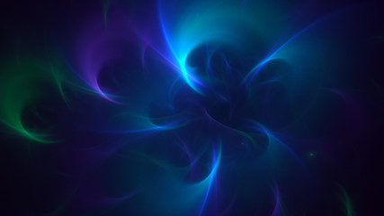3D rendering abstract blue fractal light background