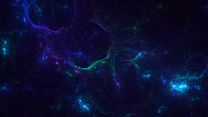 3D rendering abstract blue fractal light background