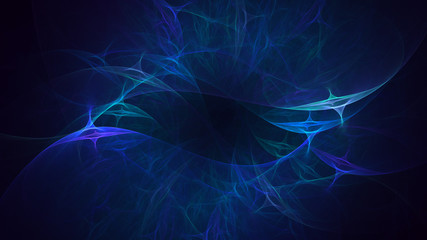 3D rendering abstract blue fractal light background