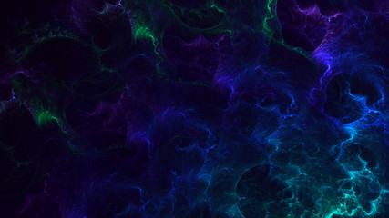 3D rendering multicolored abstract fractal on black background