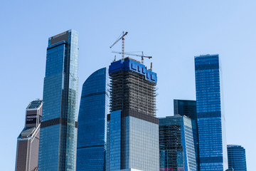 Obraz premium Moscow, Russia - August, 29, 2019: scyscrapes of Moscow city, Russia