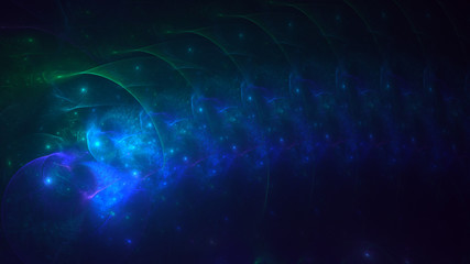 3D rendering multicolored abstract fractal on black background