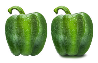 Green paprika. Green pepper on white background