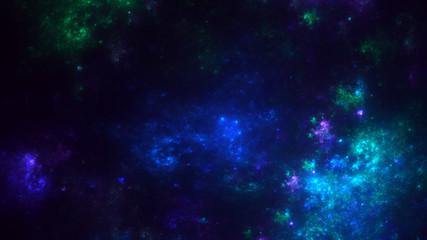 3D rendering multicolored abstract fractal on black background