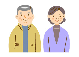 シニア夫婦　上半身