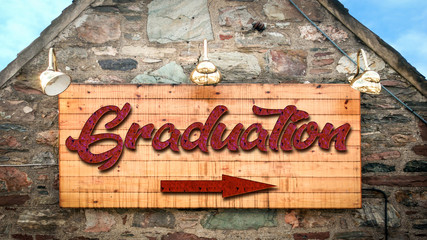Obraz premium Street Sign to Graduation