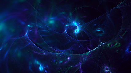 3D rendering multicolored abstract fractal on black background