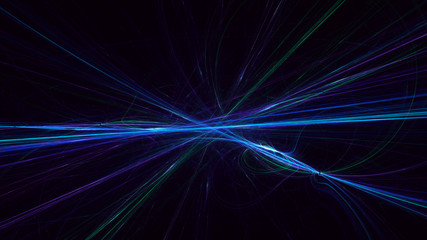 3D rendering multicolored abstract fractal on black background