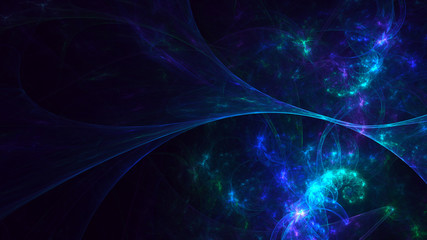3D rendering multicolored abstract fractal on black background