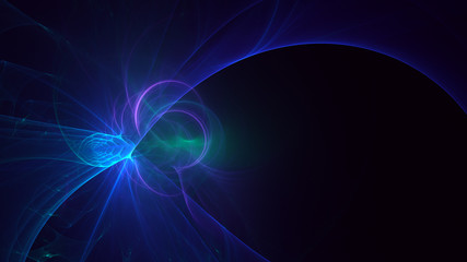 3D rendering multicolored abstract fractal on black background