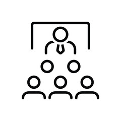 Black line icon for teaching 