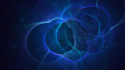 3D rendering multicolored abstract fractal on black background