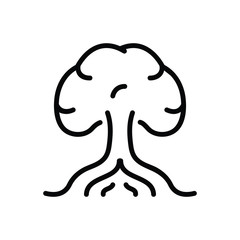 Black line icon for basis tree
