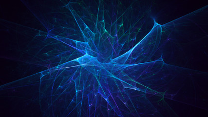 3D rendering multicolored abstract fractal on black background
