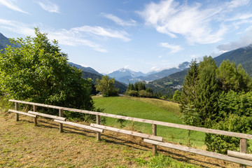 Fototapeta na wymiar Beautiful sunny mountain landscape of Dolomite Alps in Nothern Italy
