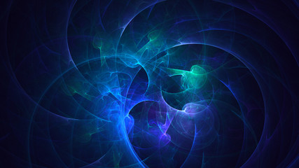 3D rendering multicolored abstract fractal on black background