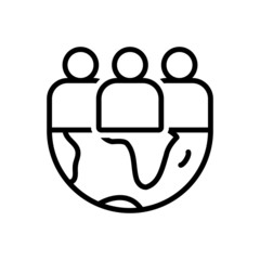 Black line icon for team 