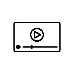 Black line icon for video technology 