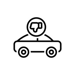 Black line icon for unlikely 