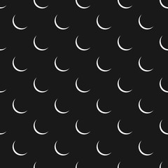 Seamless abstract pattern with crescent.  Dark monochrome backdrop.