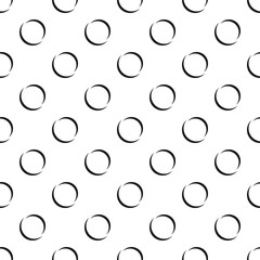 Seamless abstract pattern with ring. White monochrome backdrop.