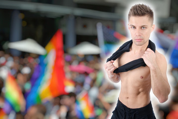 Young sexy guy. Beautiful body.