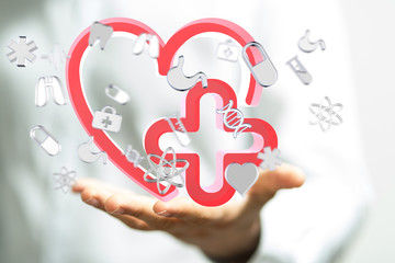Health Insurance Concept - digital interface