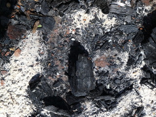 The image of an extinct fire. Background.