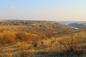 River Southern Bug in Ukraine on autumn