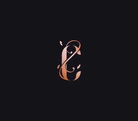 C letter Luxury Logo template flourishes calligraphic elegant element