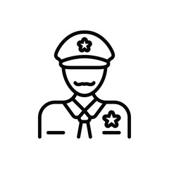 Black line icon for officer 