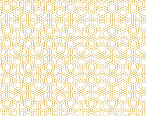 geometric pattern abstract white and gold tone vector background, line overlapping with modern concept