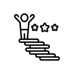 Black line icon for achieve 