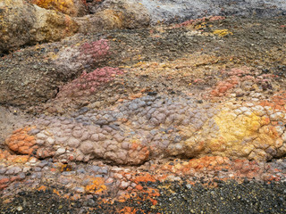 Quarry with refractory clay of different colors