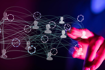 hand open in dark backgroubd