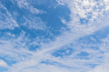 The beautiful blue sky and cloud after the rainstorm in Thailand.