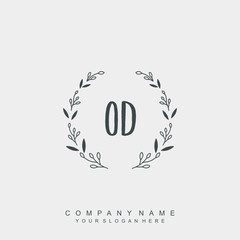 letter O surrounded by beautiful and elegant flowers and leaves. Wedding monogram logo template.