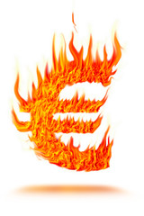 abstract fire europe dollar symbol 