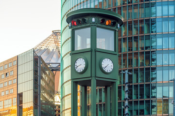 The Famous vintage clock at Potsdamer Platz Square In Berlin