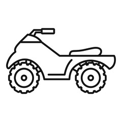 Long quad bike icon. Outline long quad bike vector icon for web design isolated on white background