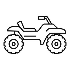 Dirt tire quad bike icon. Outline dirt tire quad bike vector icon for web design isolated on white background