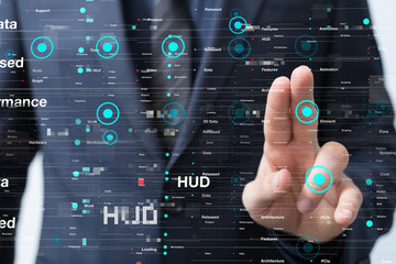 pressing document icon over computer binary code