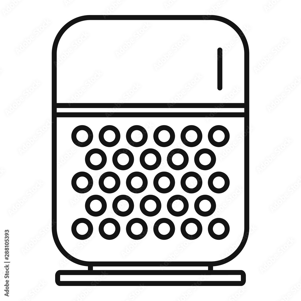 Poster command smart speaker icon. outline command smart speaker vector icon for web design isolated on whi