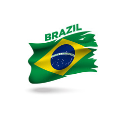 Torn Brazil patriotic flag 3d vector illustration template